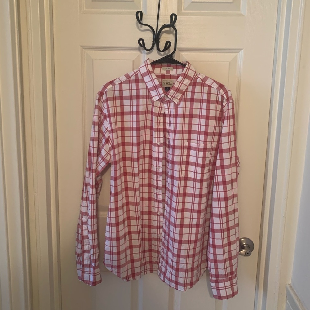 J. Crew Slim Fit Plaid Shirt size L (EUC)